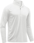 TACVASEN Men's Long Sleeve Athletic Shirts 1/4 Pullover Zip Sun Protection Rash Guard UPF 50+ Outdoor Running T-Shirts