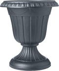 Arcadia Garden Products PL20GY Classic Traditional Plastic Urn Planter Indoor/Outdoor, 10" x 12", Gray