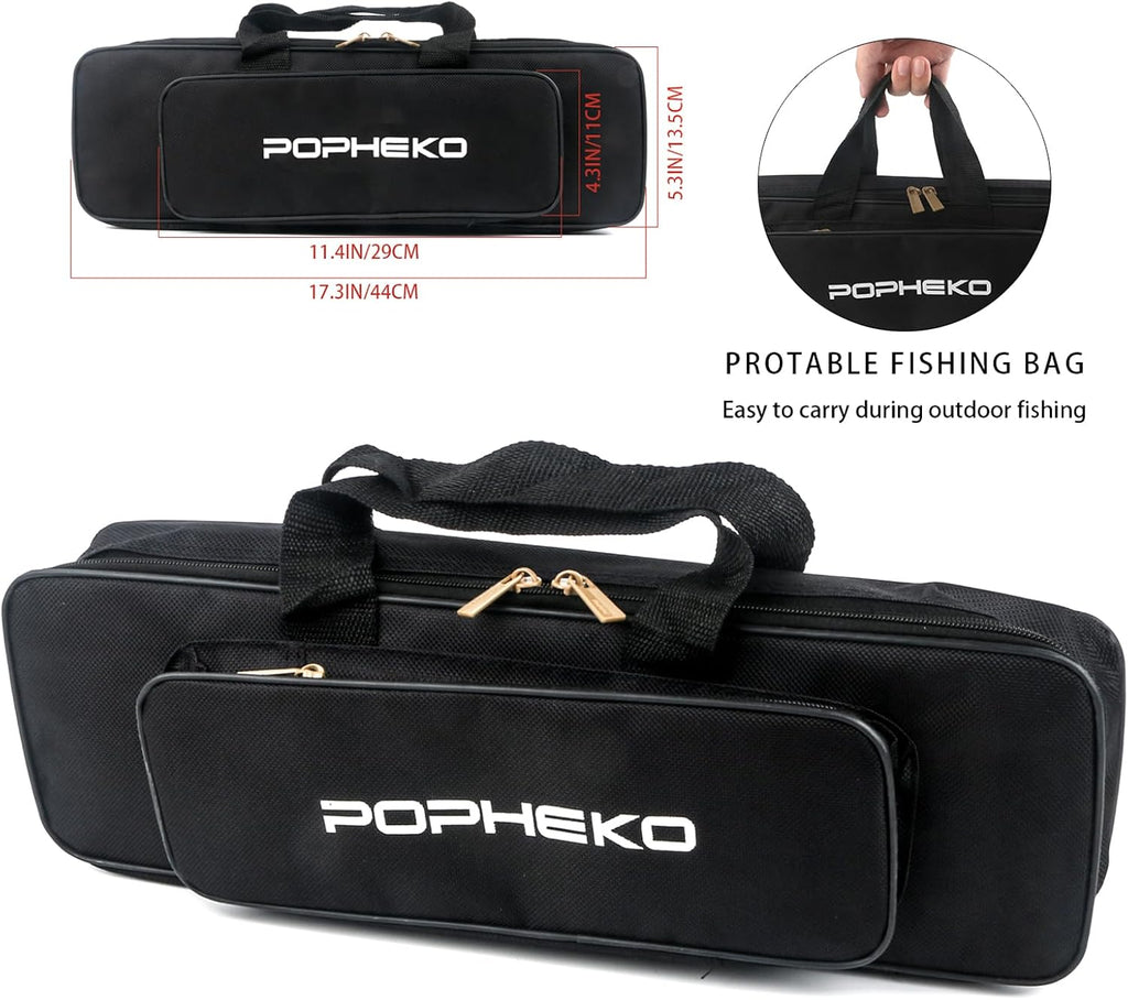 Fishing Rod Reel Full Kit Portable Travel Spinning Pole Reel Lure Carry Bag