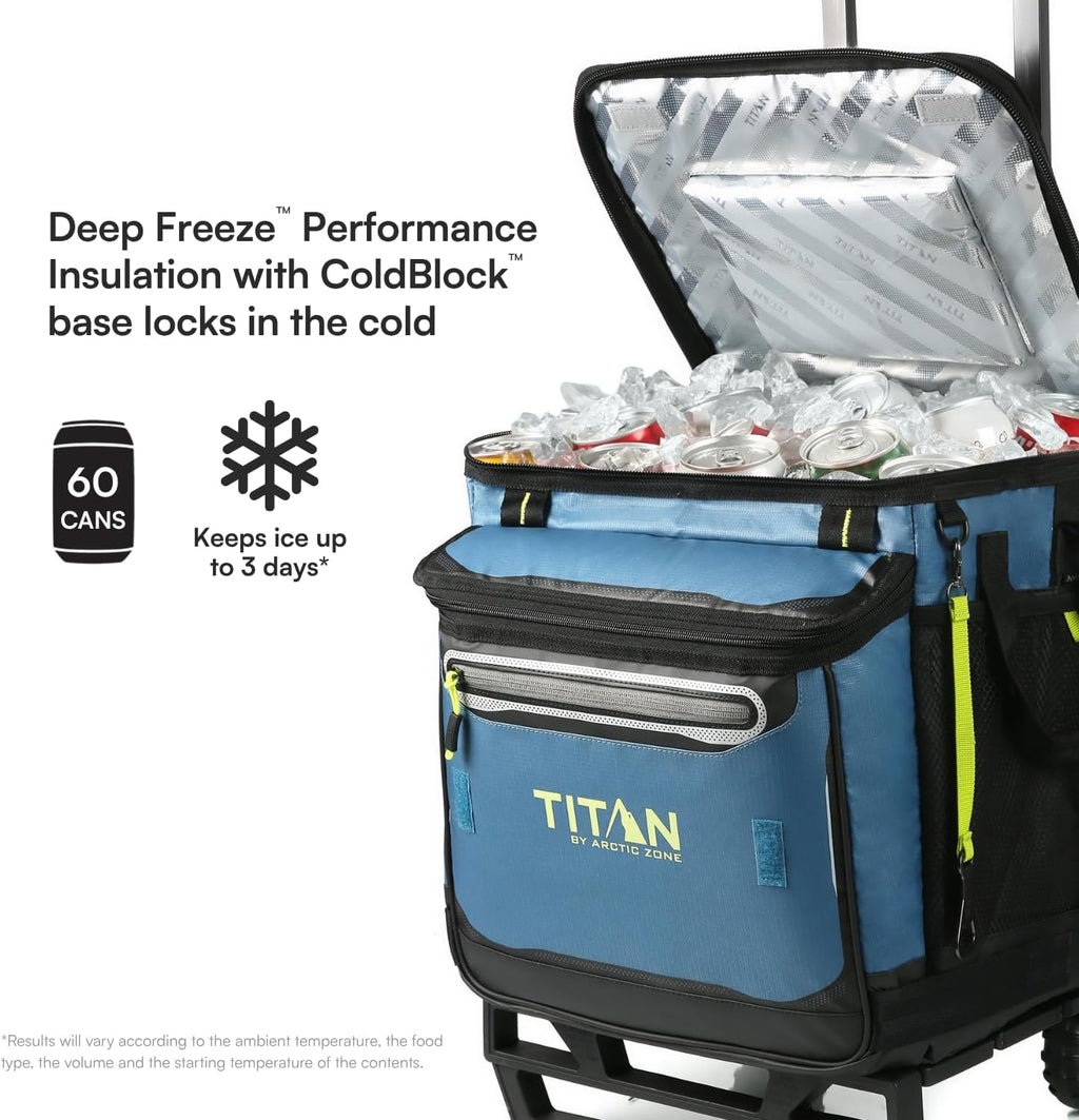 Titan 60 Can Cooler with Wheeled Cart, Ice Up to 3 Days