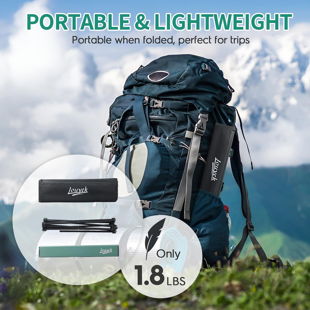 JOUYEK Small Camping Table Ultralight Aluminum Folding Portable Table Green