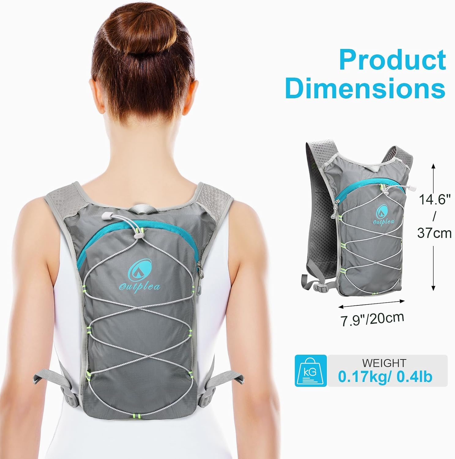 Ouplea Small Running Hydration Backpack Hydro Vest with 2L Water Bladder