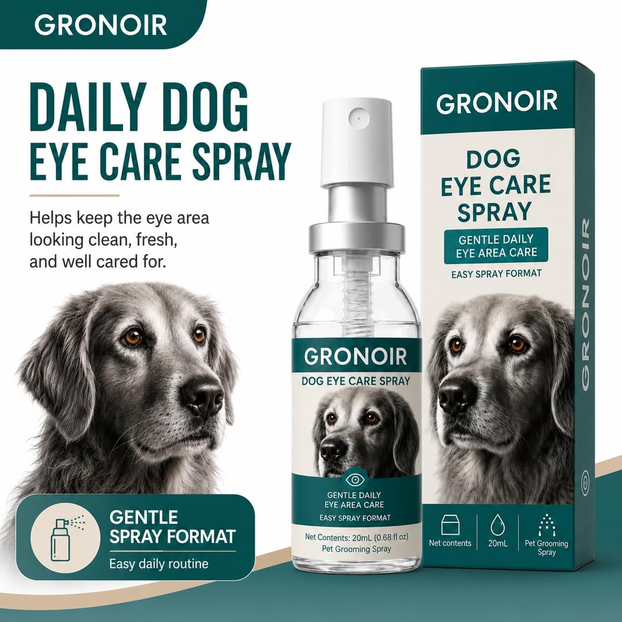 Lutein Eye Spray for Dogs, Daily Eye Area Care for Dogs, 20 mL