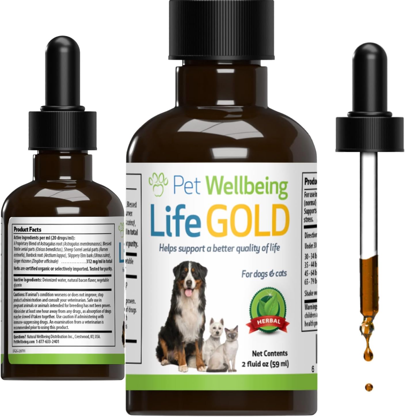 Pet Wellbeing More Mushrooms Kit for Dogs - Immune System Support and Antioxidant Protection - Vet-Formulated with Turkey Tail, Reishi, Maitake, Astragalus