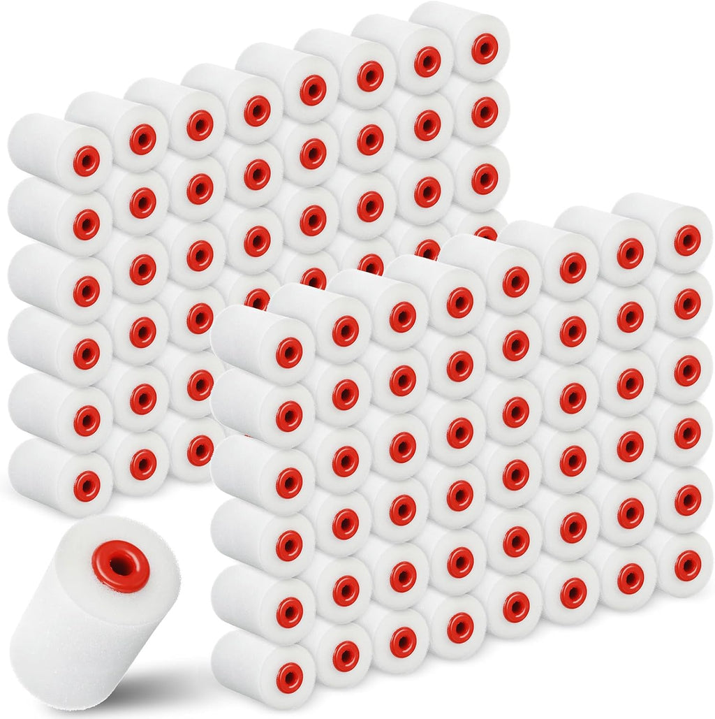 Nuogo 120 Pcs 4 Inch Foam Paint Roller Refills Mini High Density Roller