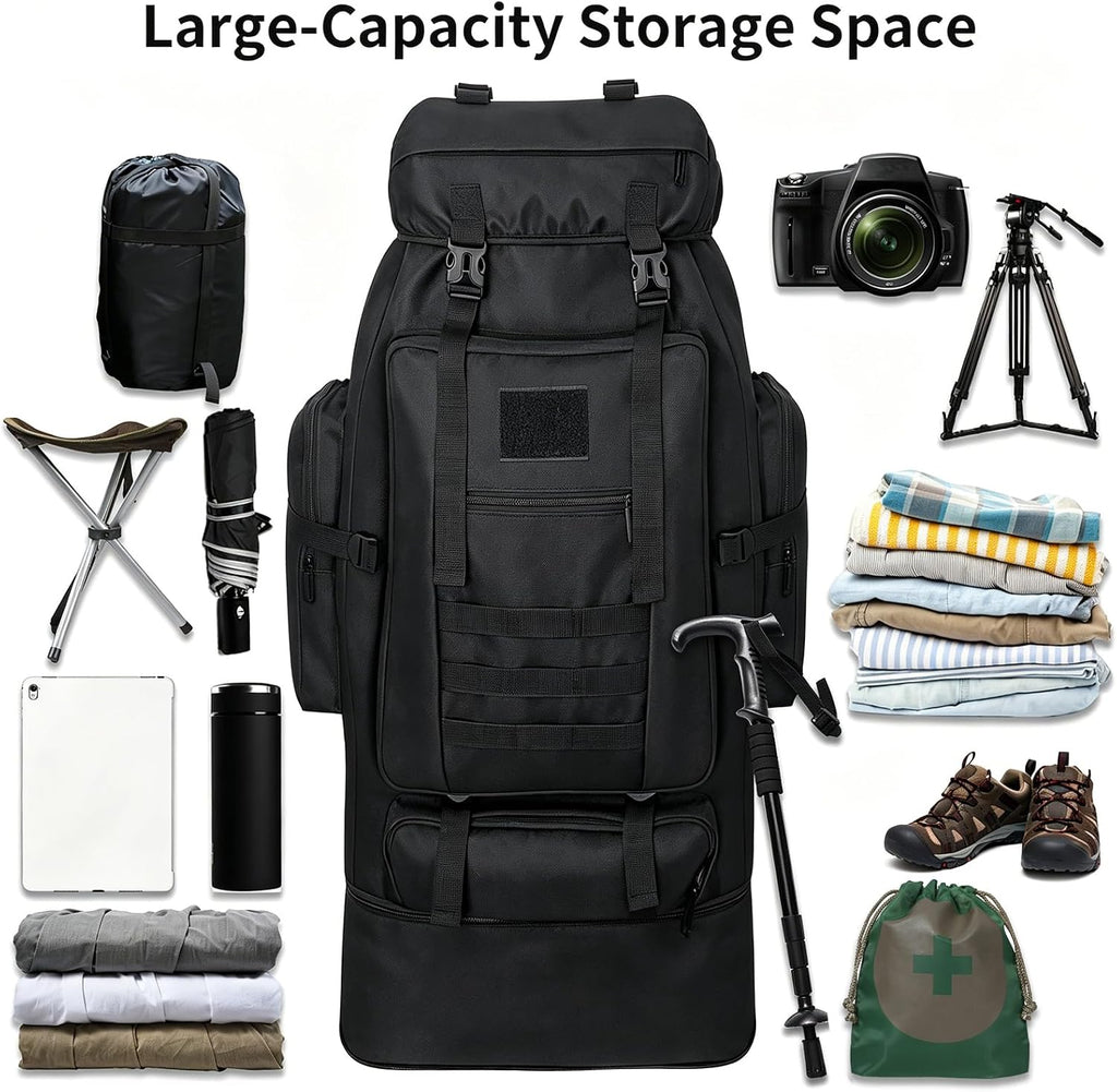 80L/100L Hiking Backpack Men Camping Rucksack Large Outdoor Travel Military Tactical Molle Trekking Knapsack Bag Women