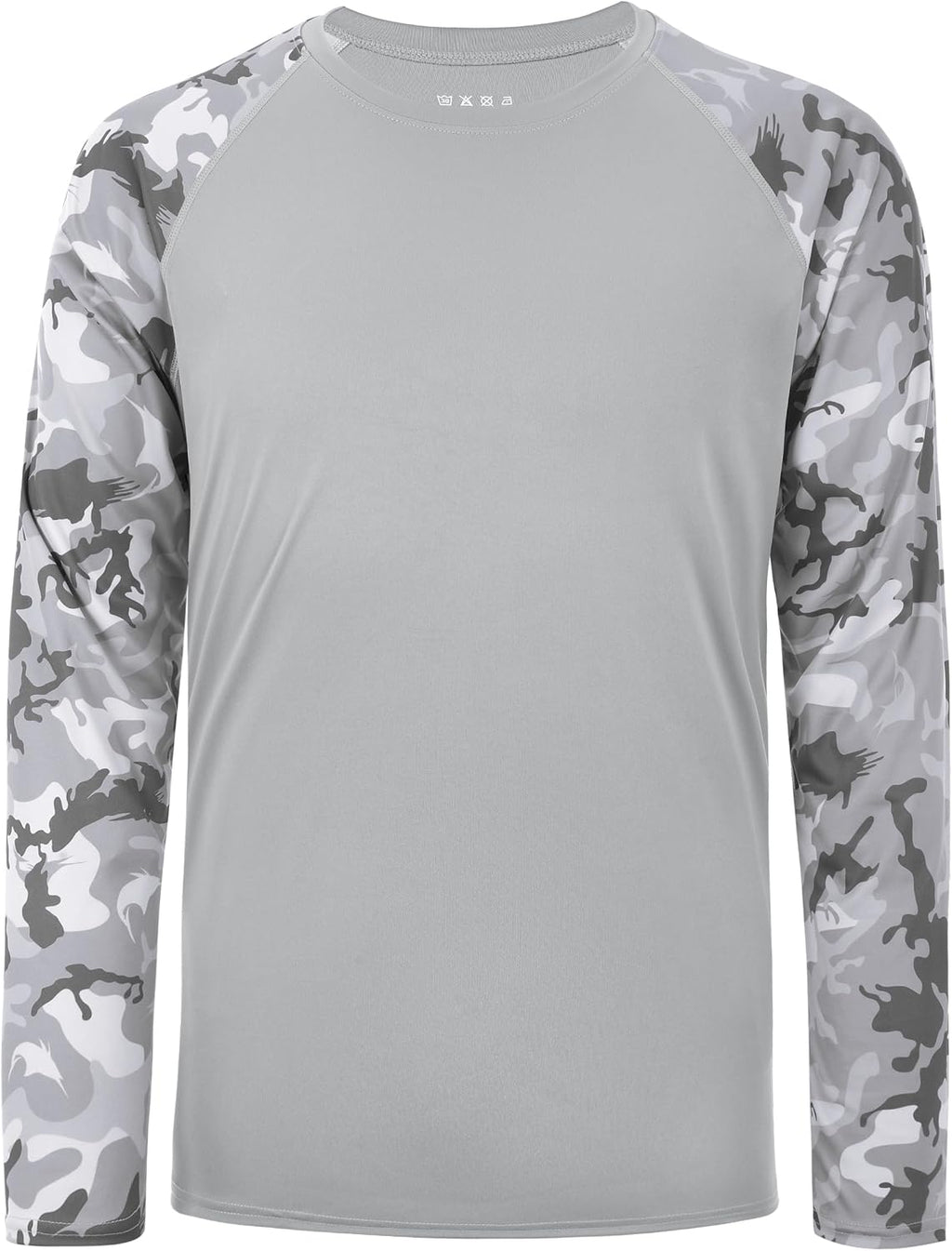FISHEAL Men's Long Sleeve Fishing Shirts, UPF 50+ Camo Sun Protection Rash Guard, UV Shirt for Swimming Hunting Outdoor