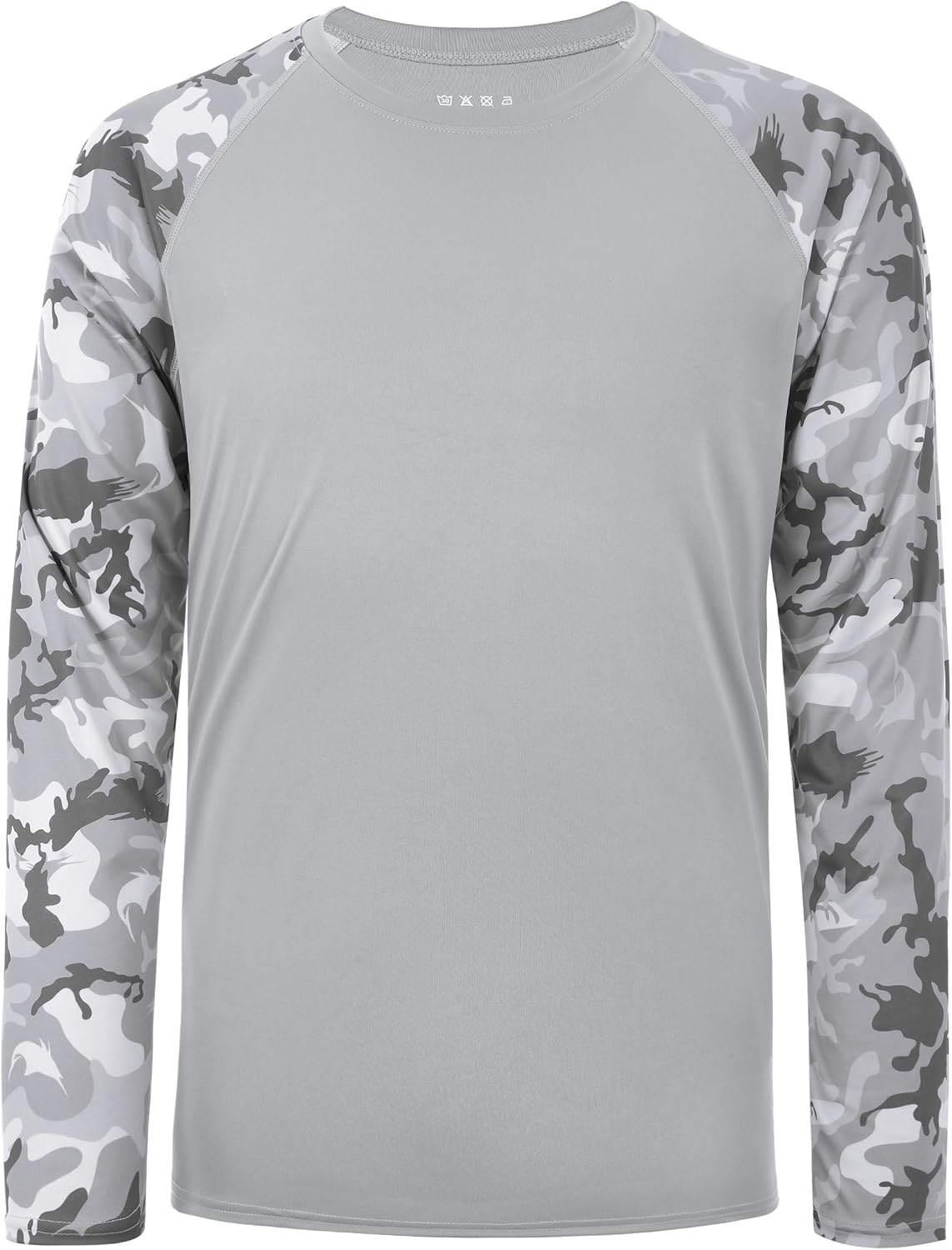 FISHEAL Men's Long Sleeve Fishing Shirts, UPF 50+ Camo Sun Protection Rash Guard, UV Shirt for Swimming Hunting Outdoor