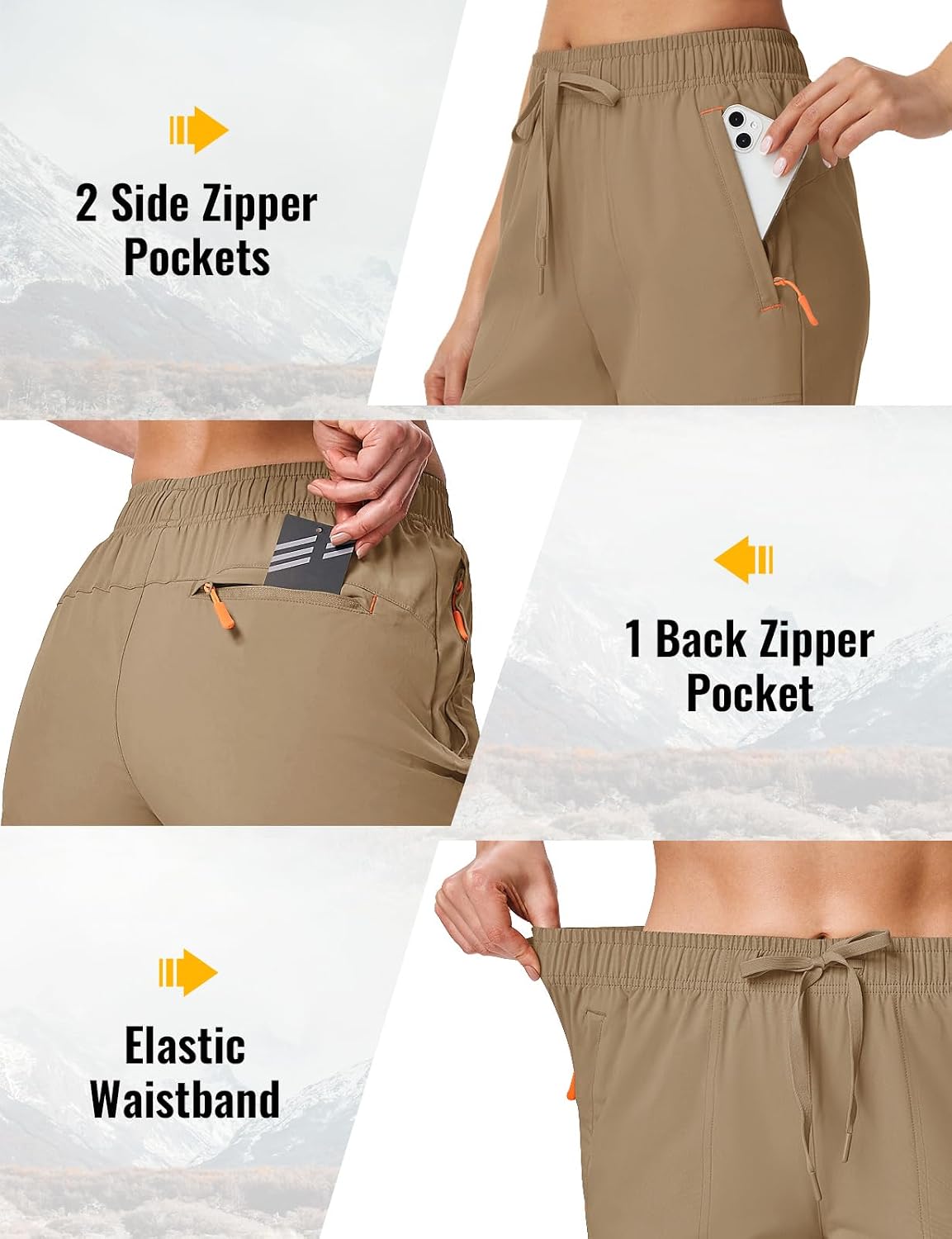 Rdruko Women's Hiking Shorts 8" Quick Dry Shorts with Pockets