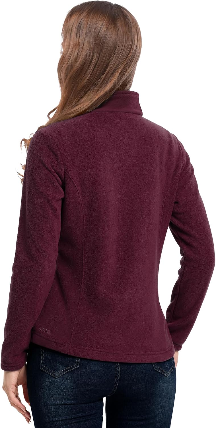 33,000ft Women's Polar Fleece Jacket Zip Up Lightweight Hiking Sweatshirt
