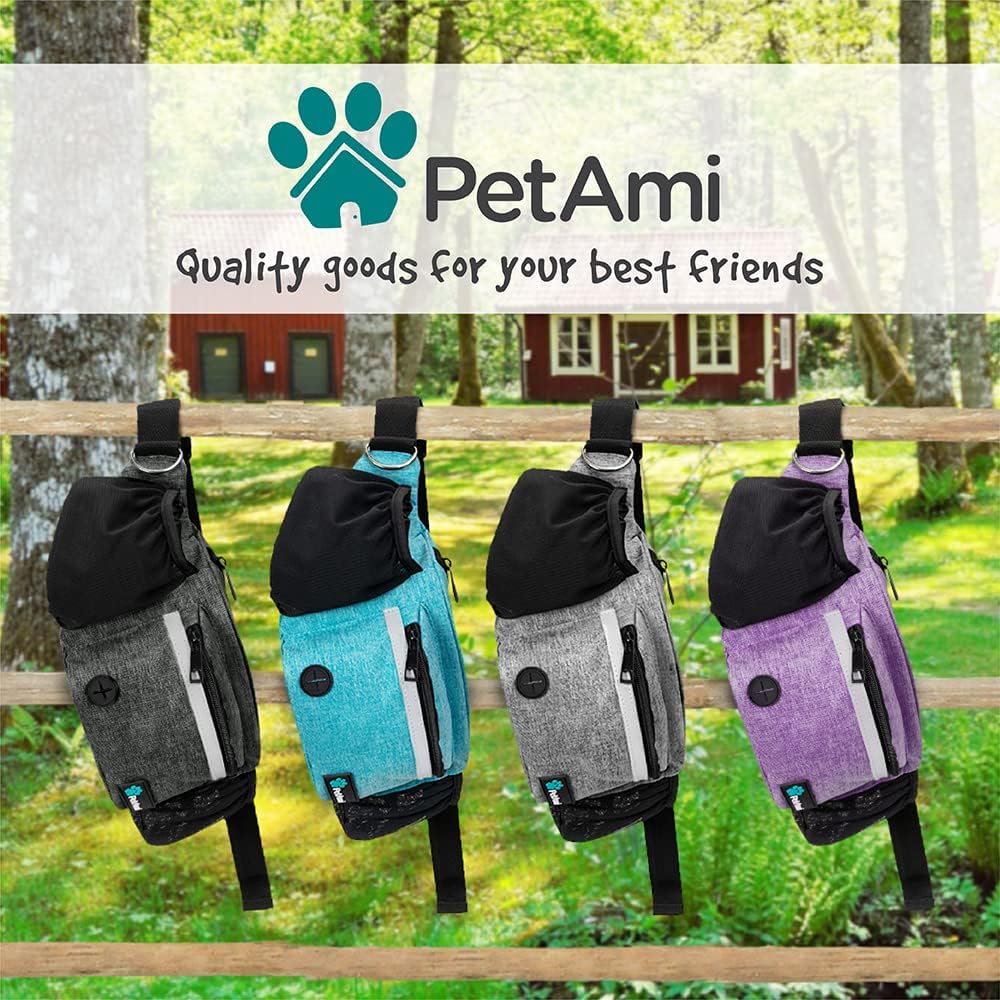 PetAmi Dog Fanny Pack, Treat Pouch for Dog Walking Training, Purple