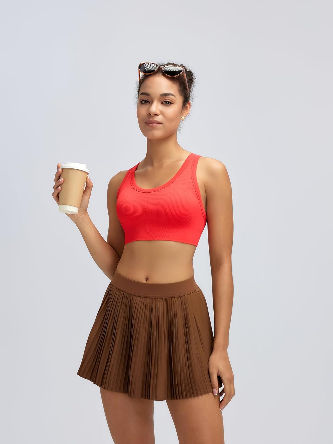 RUNNING GIRL Sports Bra for Women High Support, Criss-Cross Back Padded Strappy Sports Bras Yoga Bra with Removable Cups