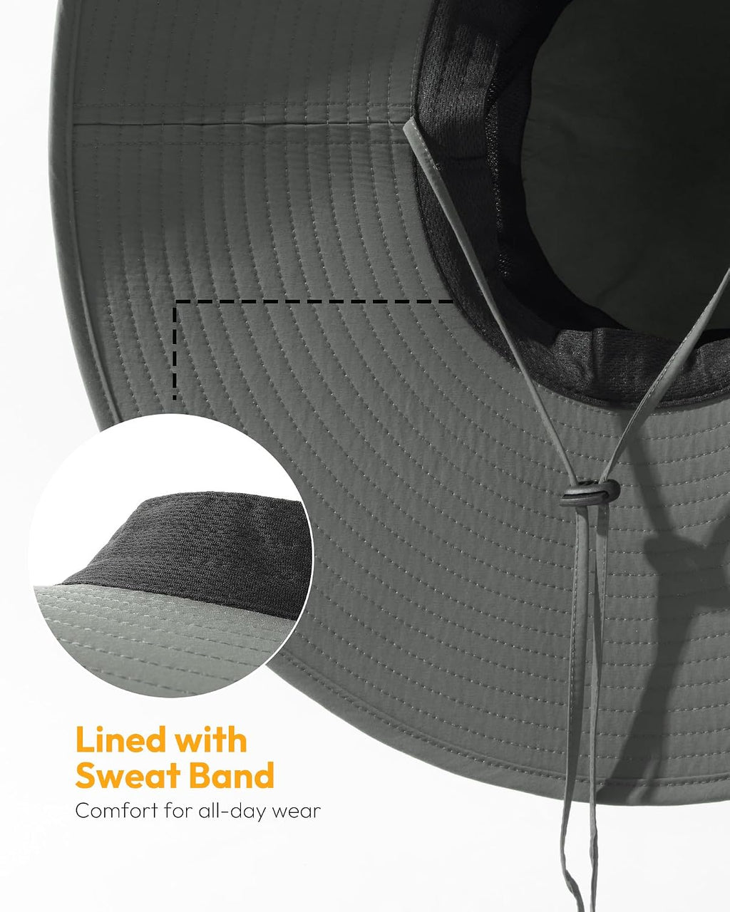 Mens Sun Hat Super Wide Brim Waterproof Breathable Bucket Hats for Men