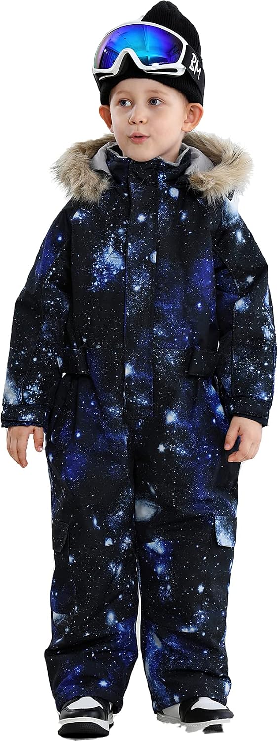 Kids Girls Boys Waterproof Colorful One Piece Snowsuits Coveralls Ski Suits Jackets Winter Jumpsuits