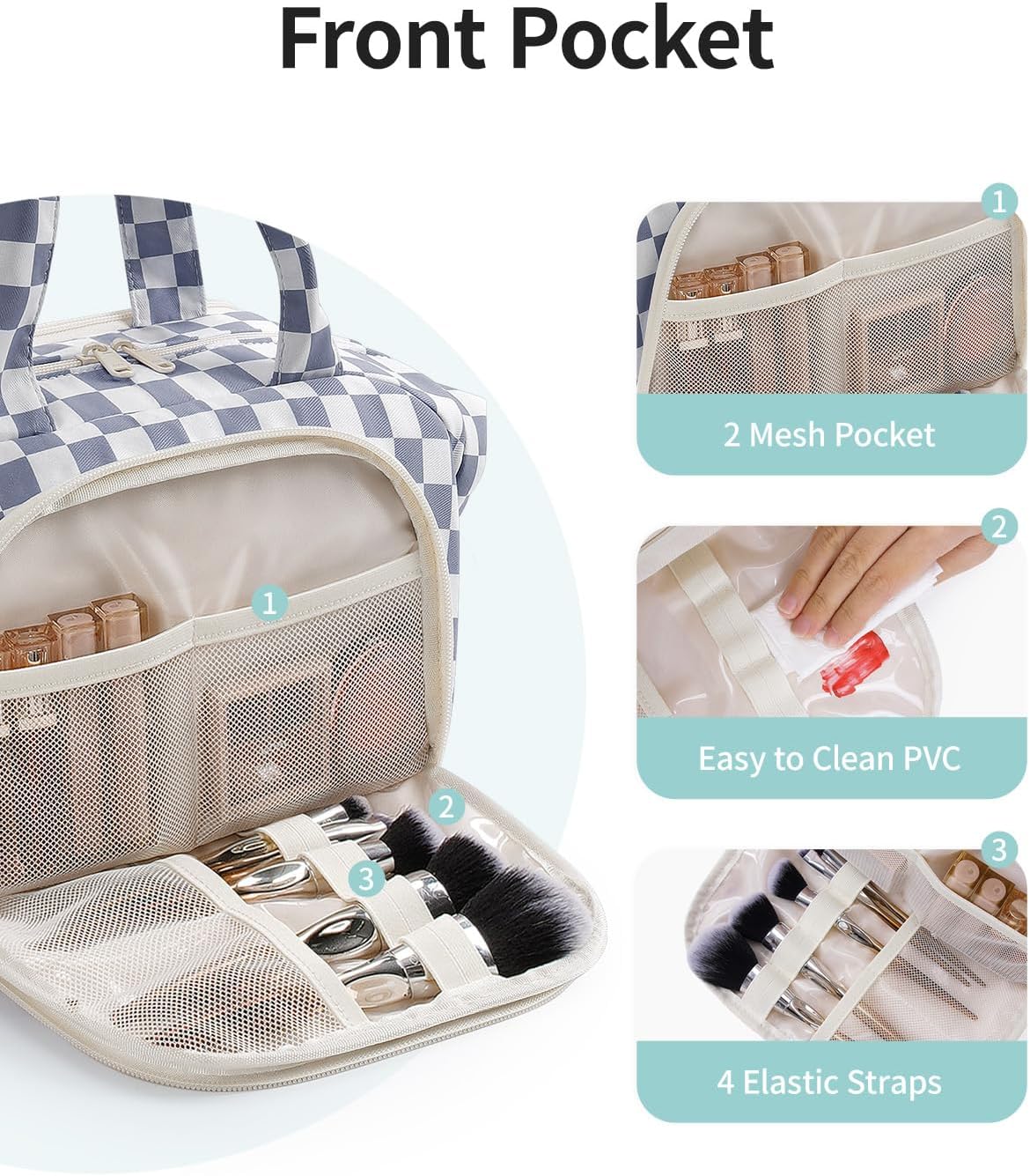 Narwey Travel Toiletry Bag for Women, Large Makeup Cosmetic Organizer Bag
