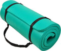 BalanceFrom All Purpose 1-Inch Extra Thick High Density Anti-Tear Exercise Yoga Mat with Carrying Strap, Multiple Colors