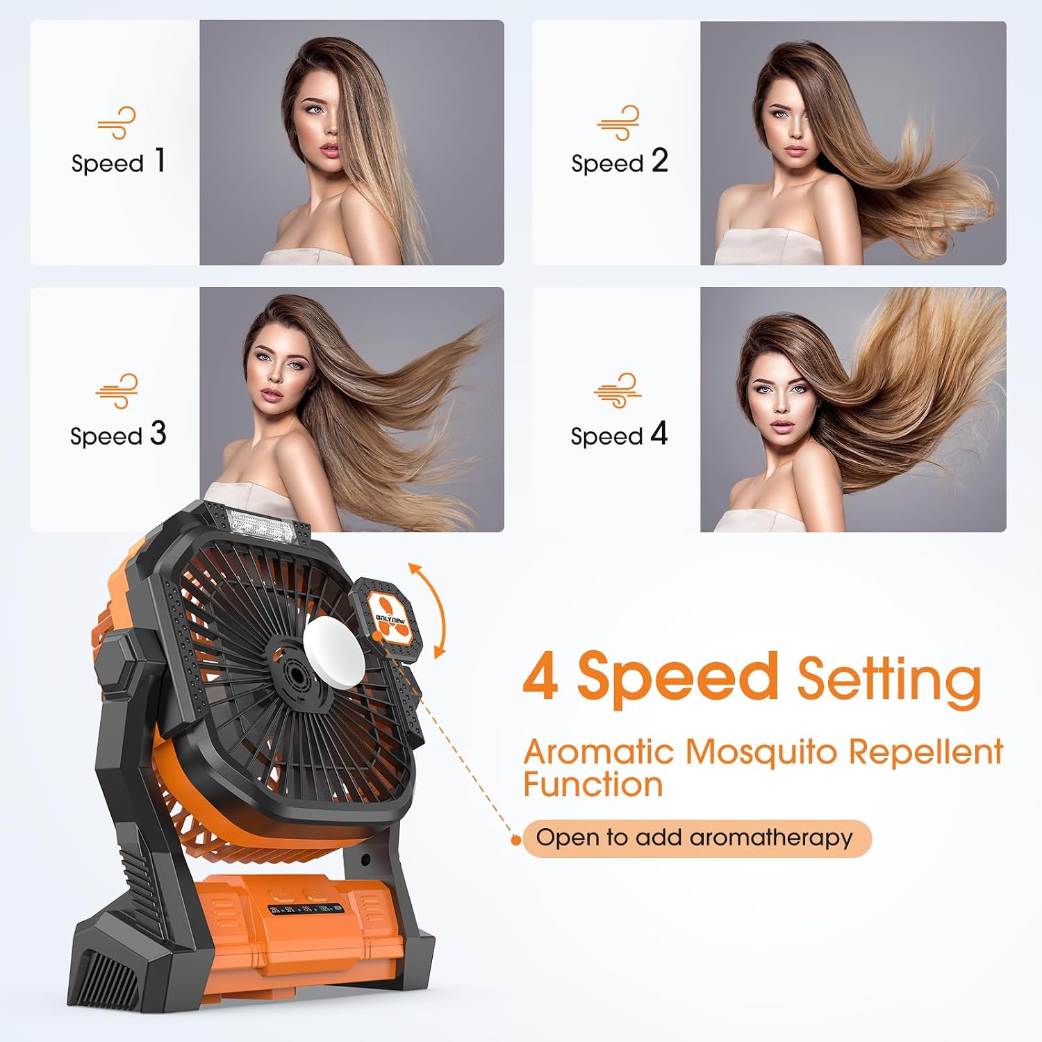 Portable Fan Rechargeable, Cordless Battery Powered Fan with LED Lantern, Small Table Fan, USB Battery Operated Fans for Travel Bedroom Home Camping Tent Office Beach Desk Picnic Barbecue Fishing