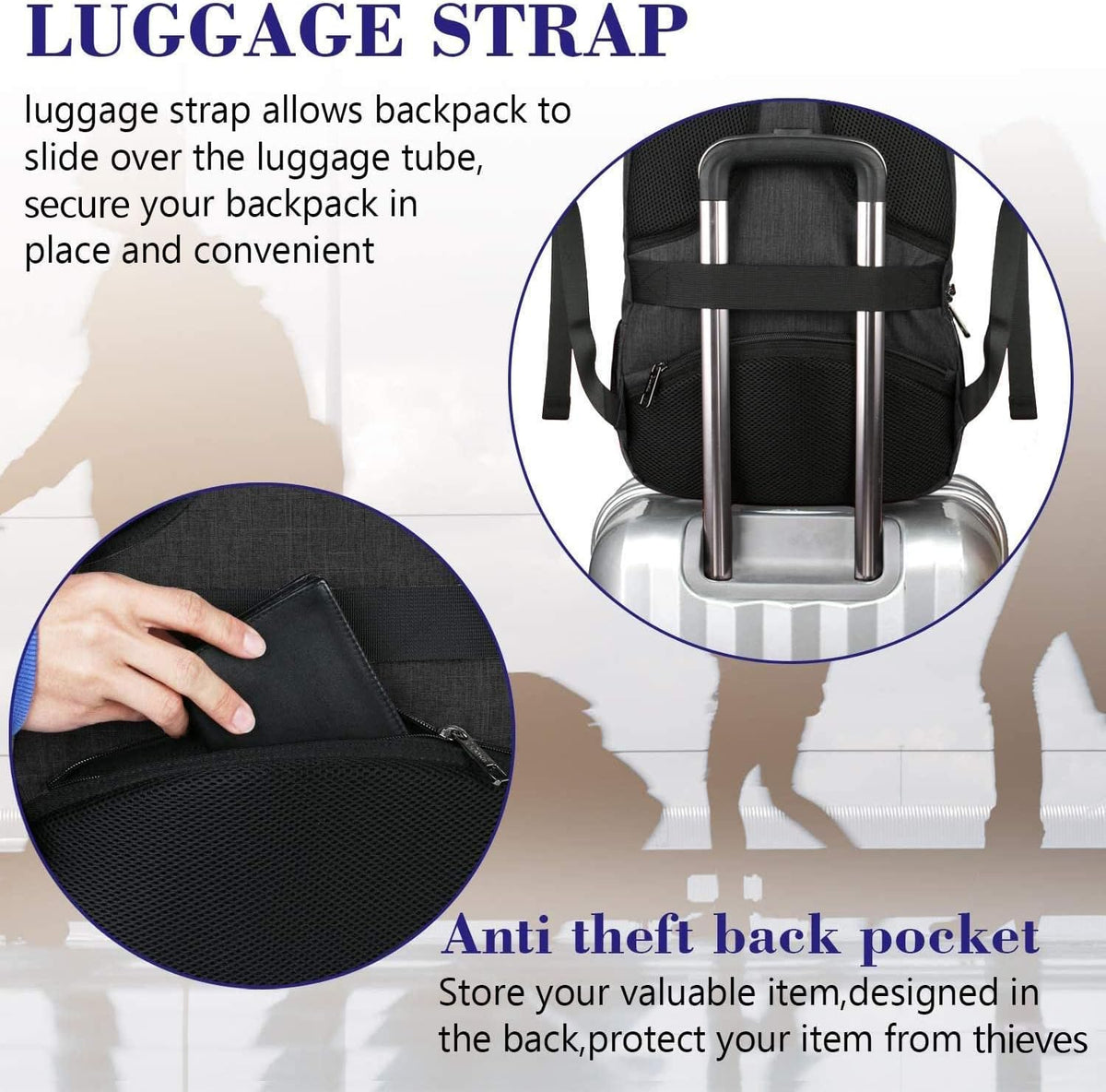 MATEIN Business Laptop Backpack, 15.6 Inch Travel Work Bag for Men Women