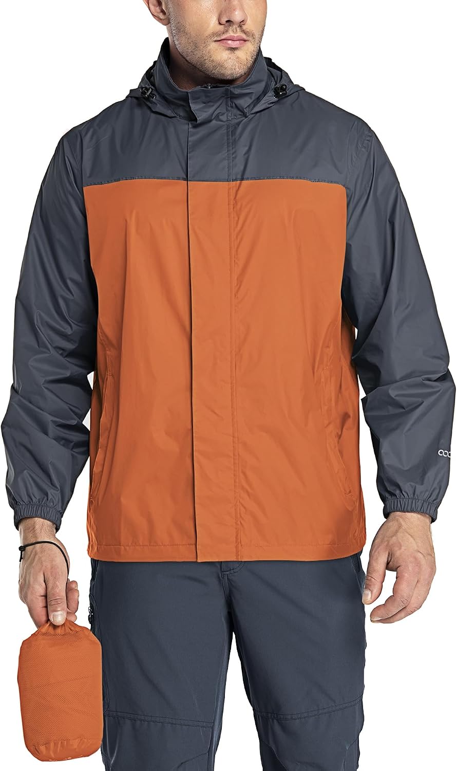 33,000ft Men's Packable Rain Jacket Lightweight Waterproof Golf Raincoat