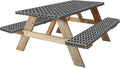 6ft 72in Picnic Table and Bench Cover, 3 Pack, Black-White Moroccan