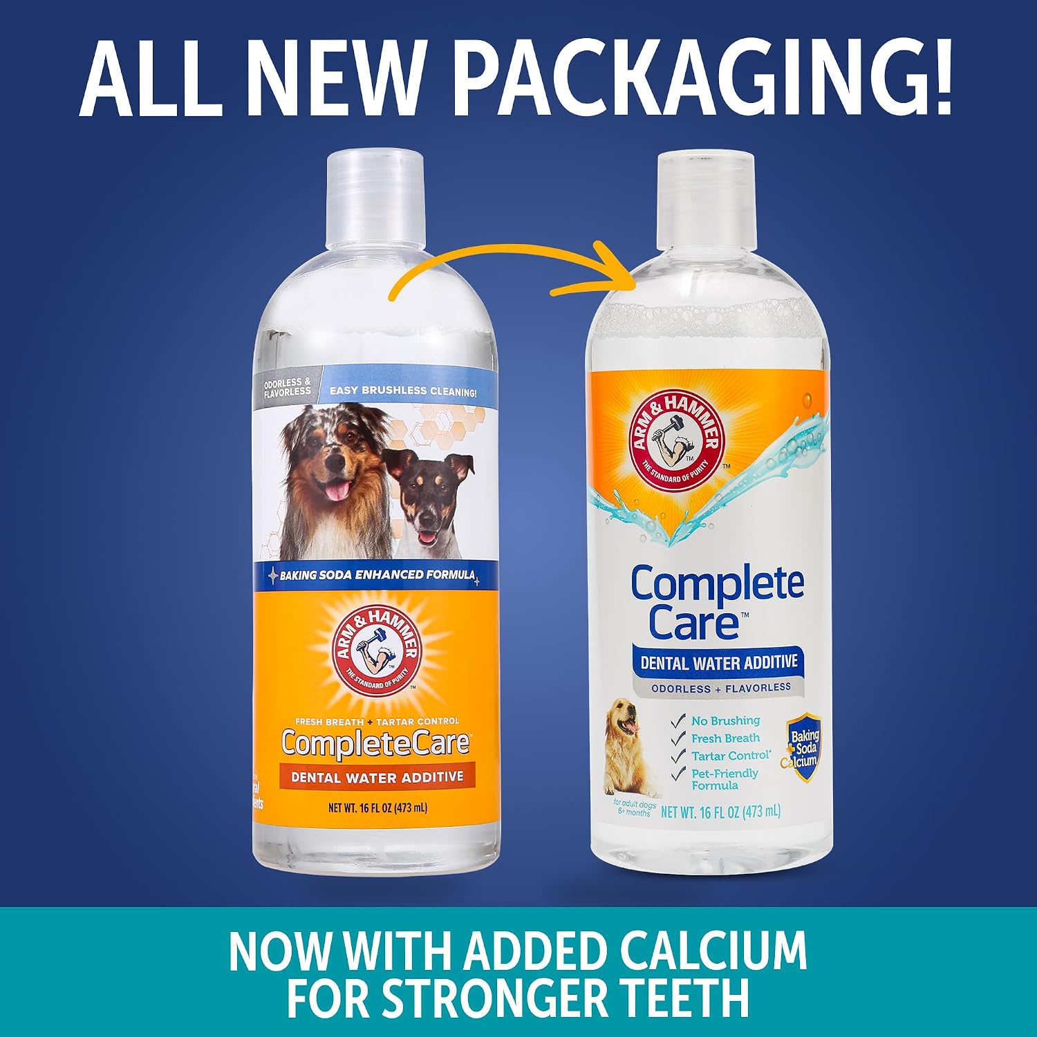 Arm & Hammer Complete Care Dog Dental Water Additive, 16 Fl Oz, 3-Pack