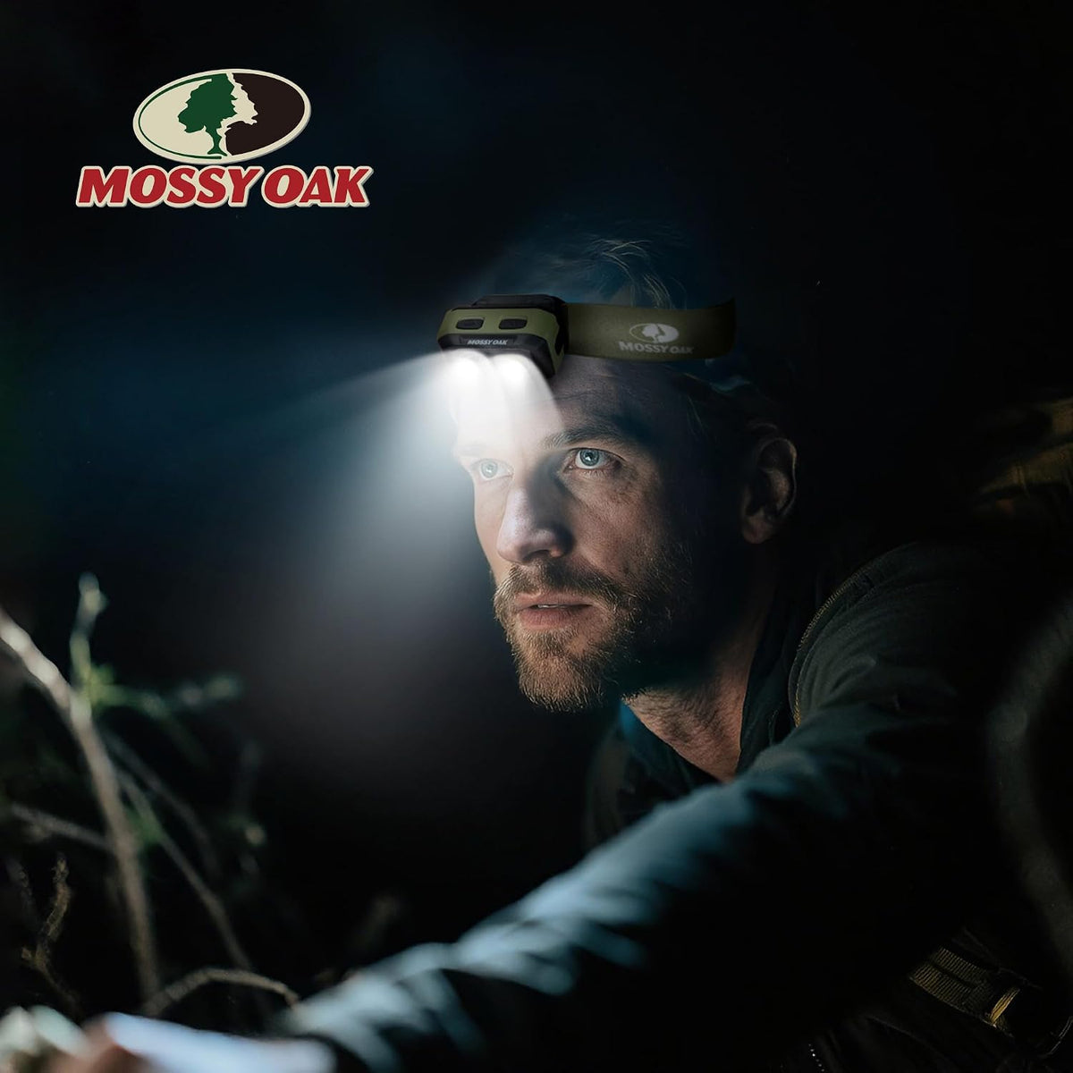 Mossy Oak 600 Lumens Headlamp, Dual Power with Motion Sensor and Magnet
