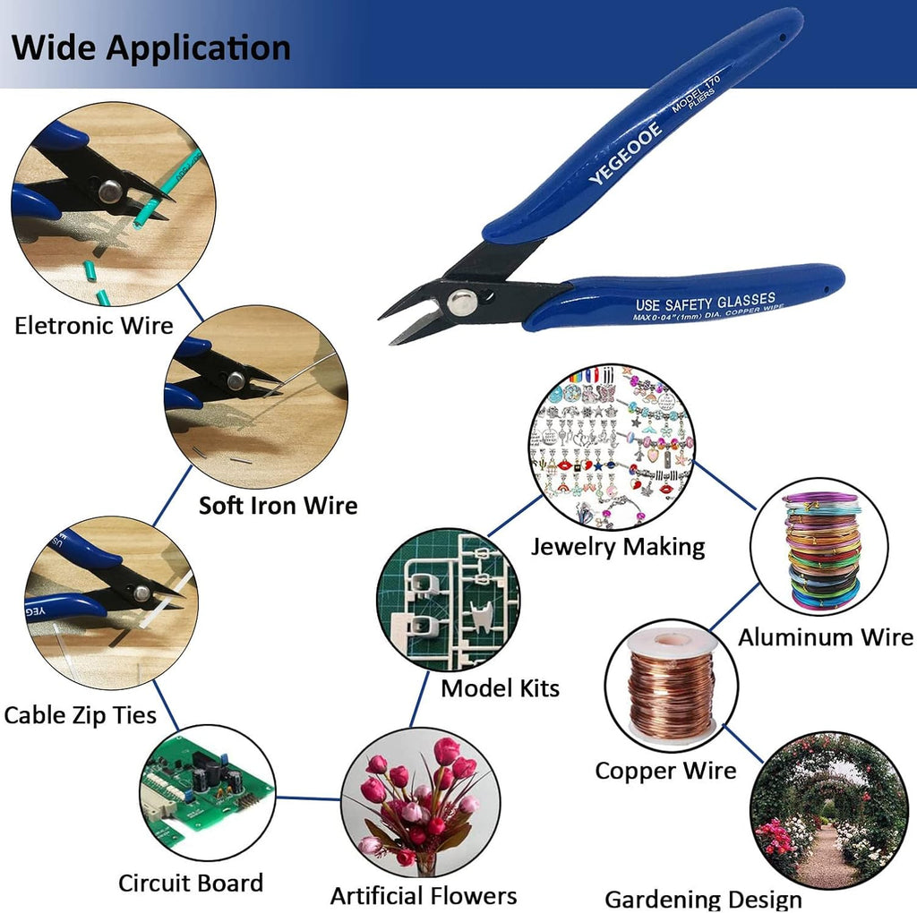Small Wire Cutters, 10PACK Precision Diagonal Cutting Pliers Side Cutter, Nippers, Micro Flush Cutters, Shear Cutters, Wire Snips