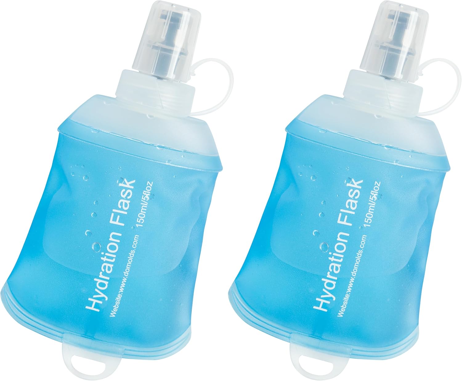 CLINTT 500ml Soft Flask, Foldable Running Water Bottle, TPU Folding Soft Water Flask, BPA-Free Collapsible Flask for Hydration Pack Running Vest, Cycling, Climbing, Hiking - 2Pcs, Blue