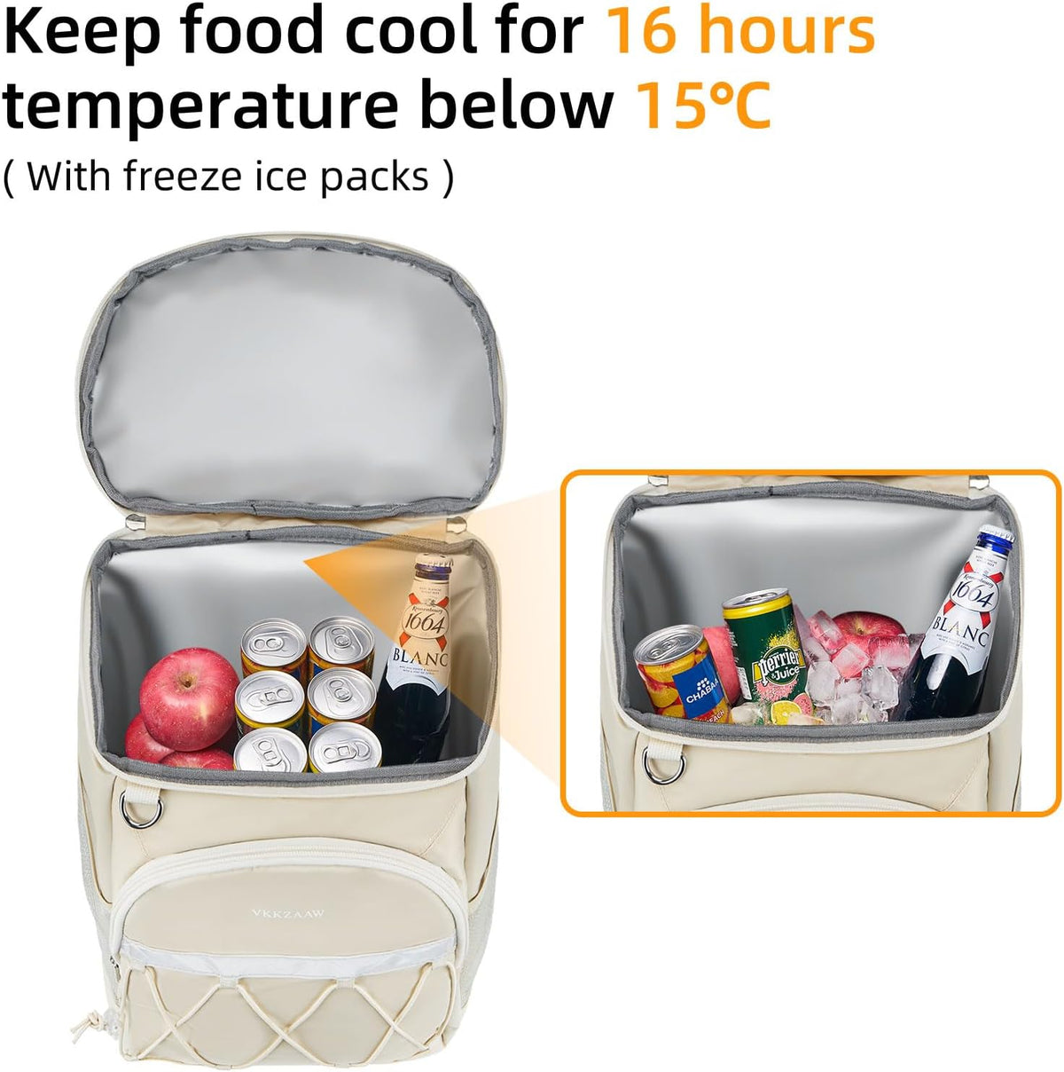 Backpack Cooler 42 Cans Insulated Leak Proof, Soft Lightweight Lunch Multifunctional Cooler Backpack Insulated Waterproof for Women Men