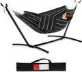 PNAEUT Double Hammock with Stand for Outside, Heavy-Duty, Portable (Chasm)