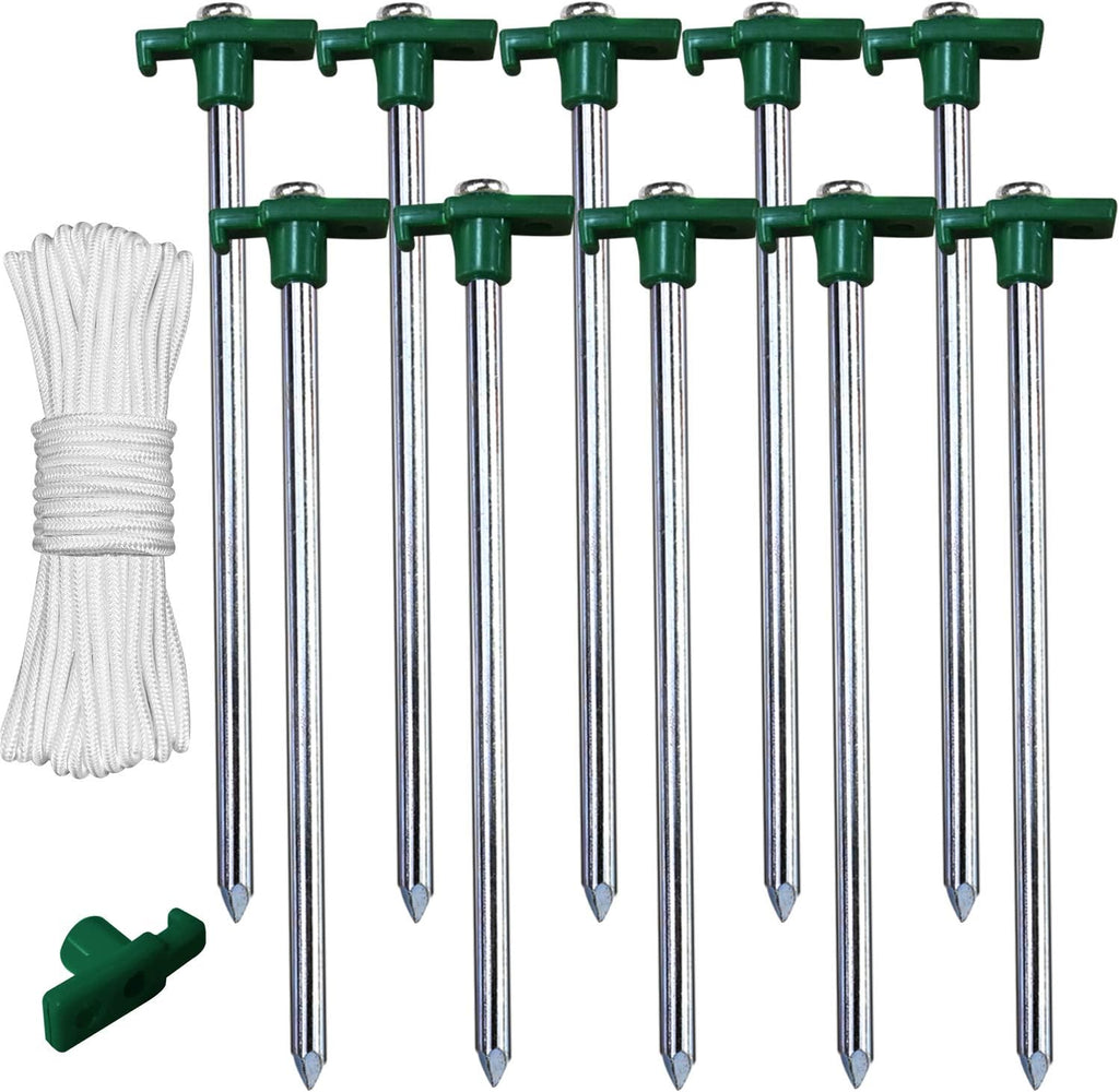 ABCCANOPY Tent Stakes 8" Camping Tent Stakes, 10pc-Pack (Blue) (Pack of 2)