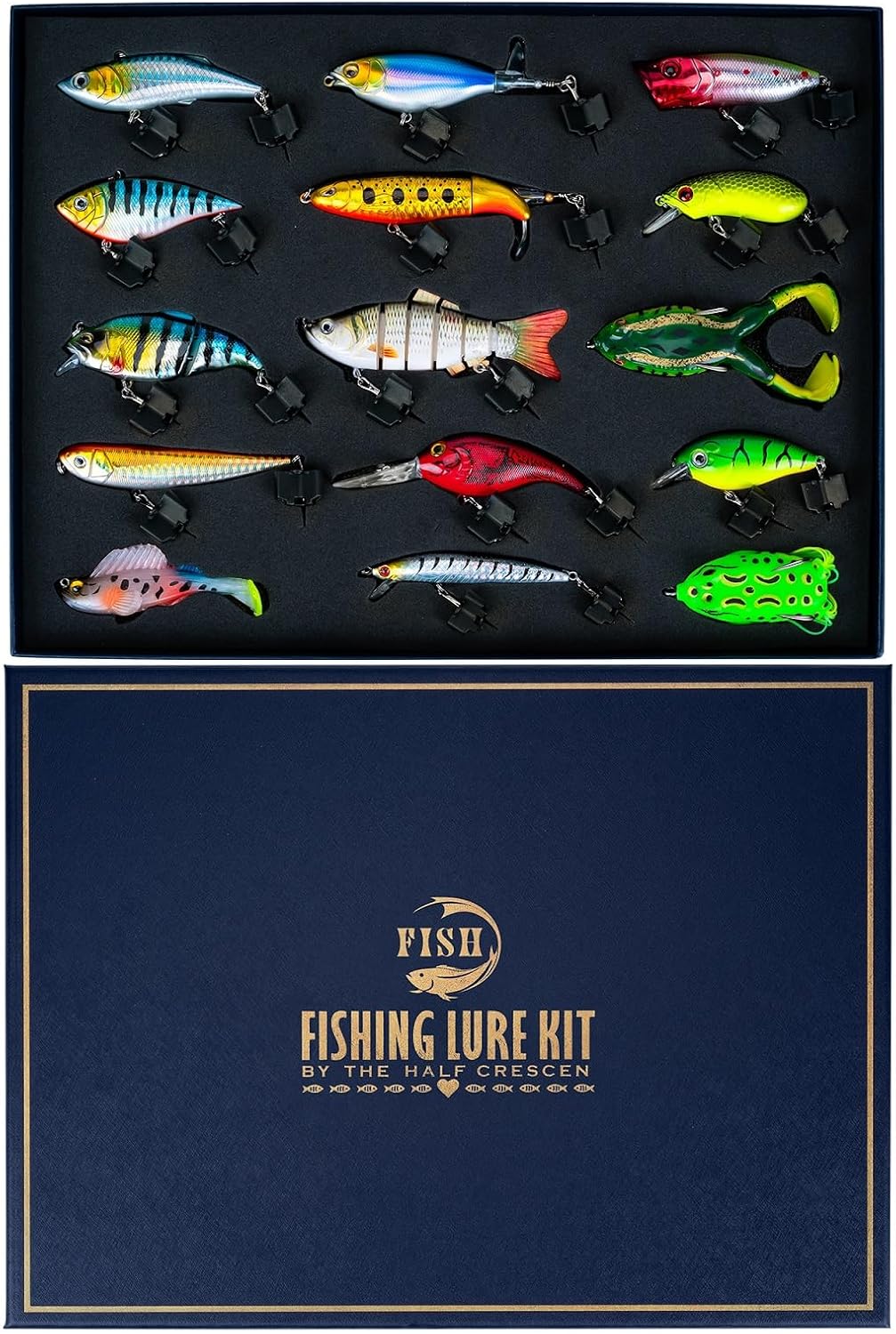 Fishing Lures Kit for Bass, 15PCS Swimbaits Crankbaits Fishing Tackle Set