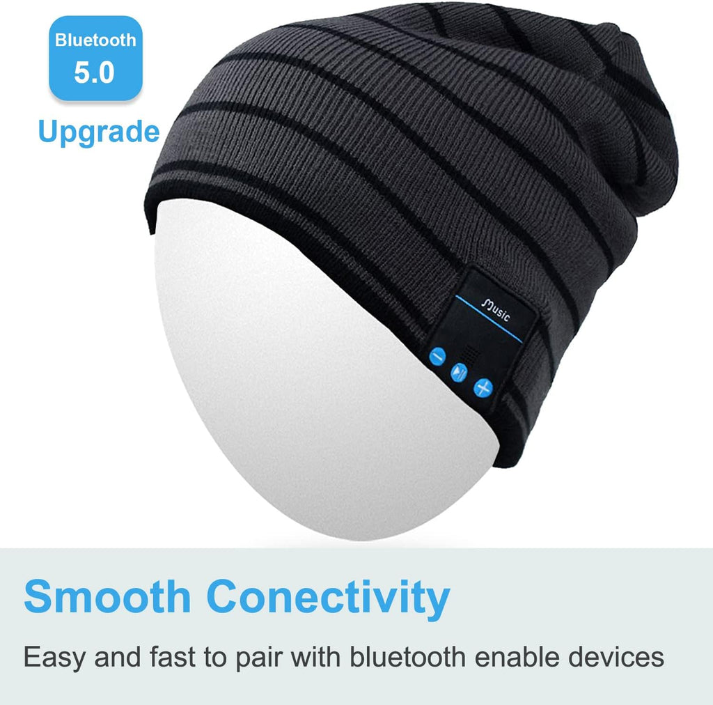 Rotibox Bluetooth Beanie Hat with Headphones for Outdoor Sports Xmas Gifts