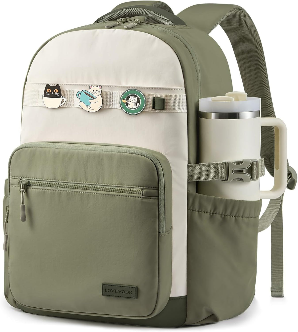 LOVEVOOK Laptop Backpack for Women Teacher with Tumbler Holder Teen Girls
