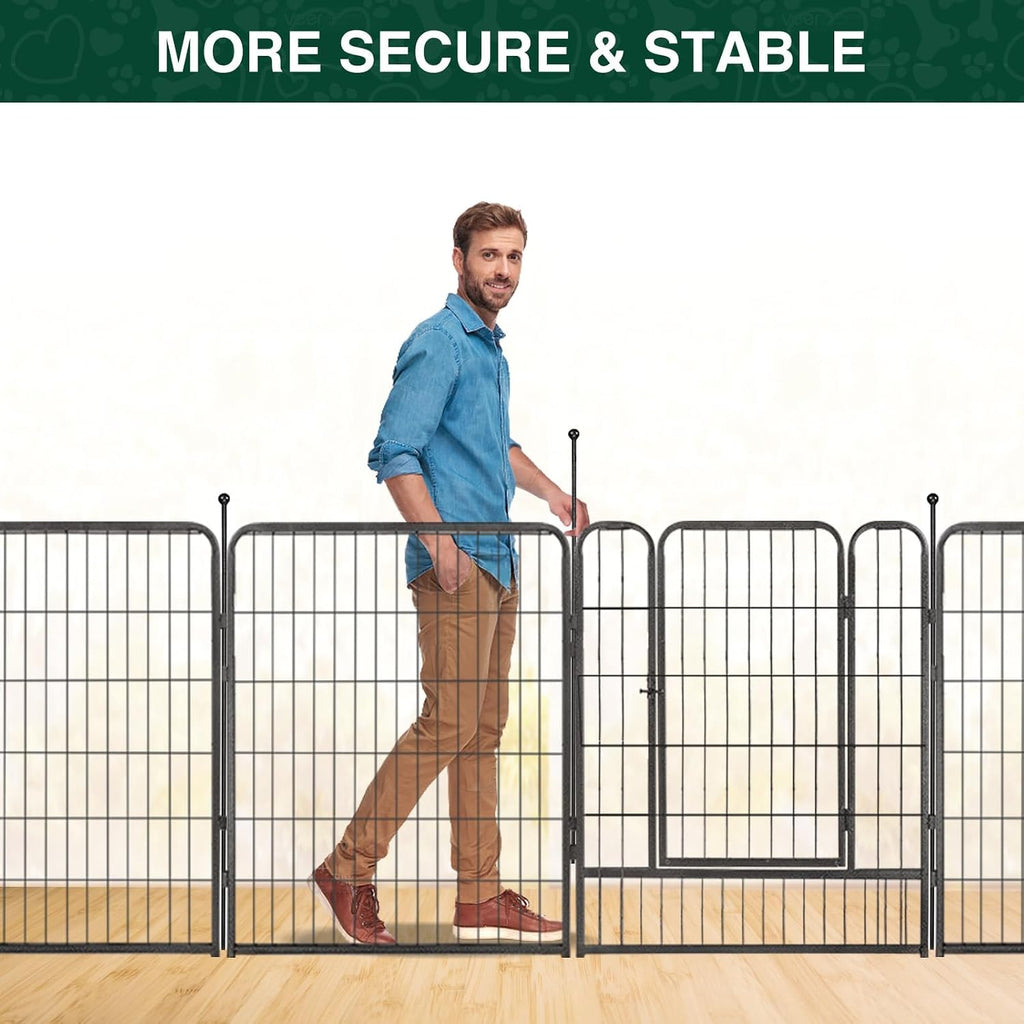 VISCOO Dog Playpen Outdoor, 16 Panels 40" High Metal Dog Fence with Gate