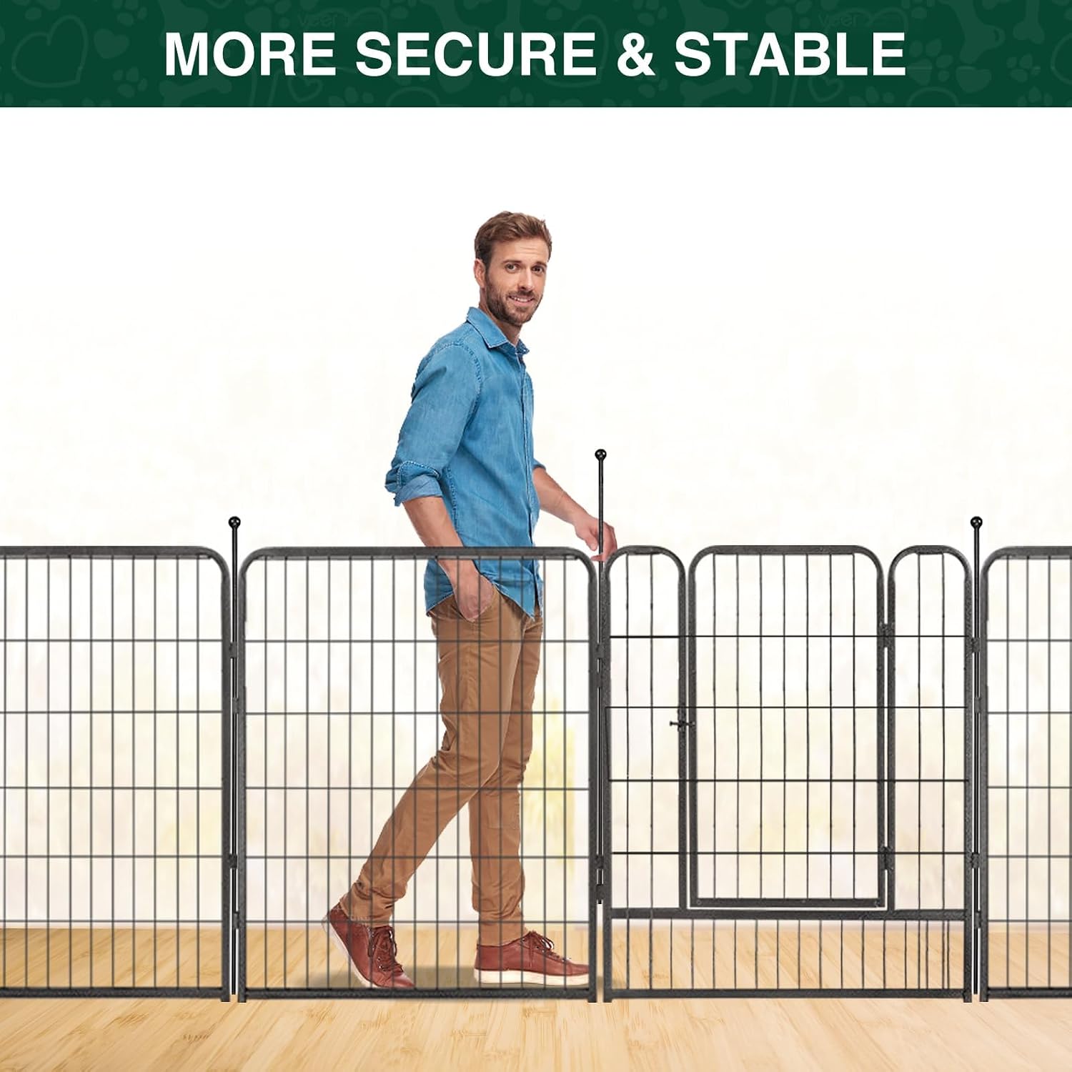 VISCOO Dog Playpen Outdoor, 16 Panels 40" High Metal Dog Fence with Gate