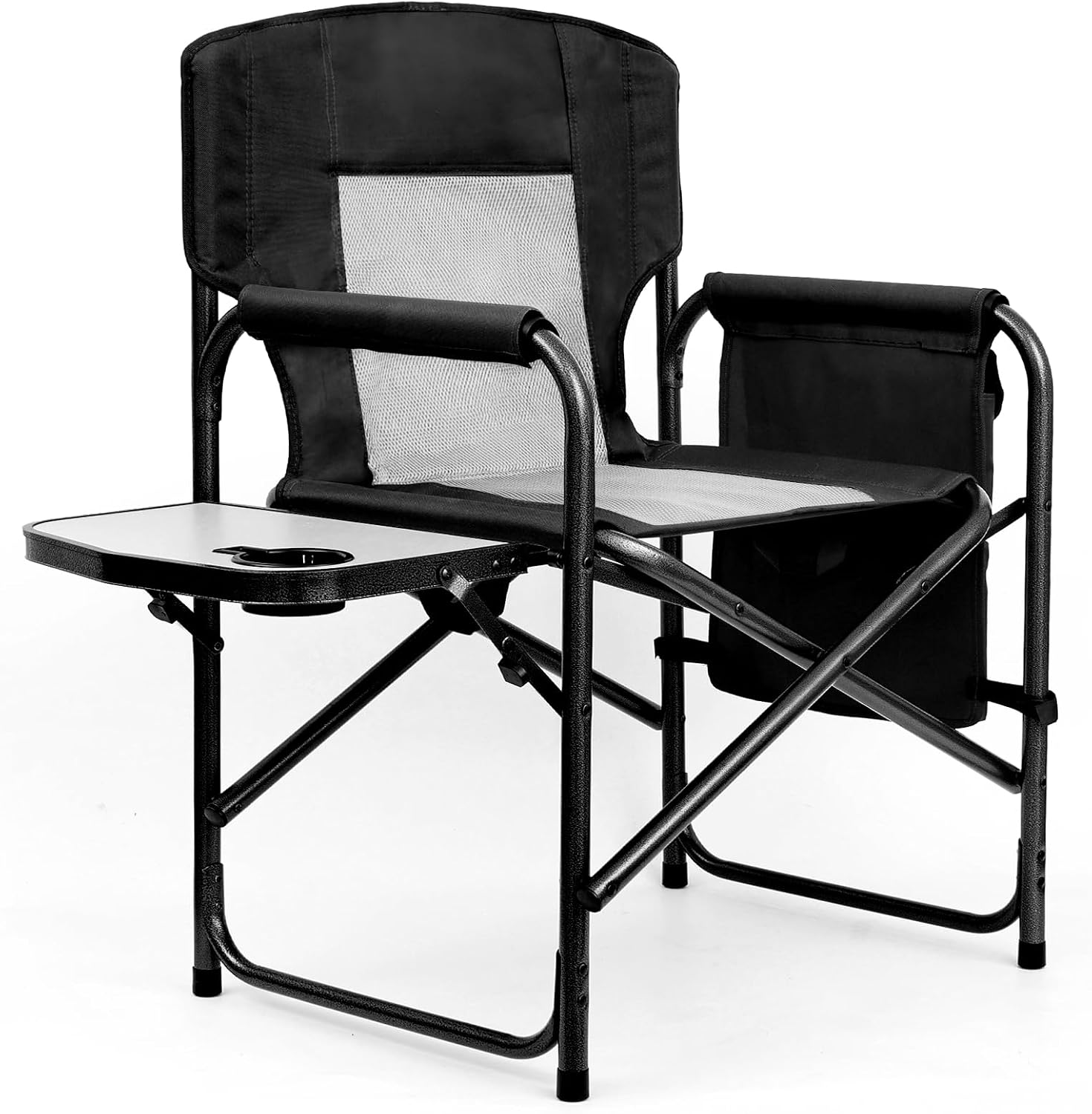 Yestomo Directors Chair, Camping Chairs for Adults, Heavy Duty Side Table, Lawn Chairs with Side Pockets Carry Straps