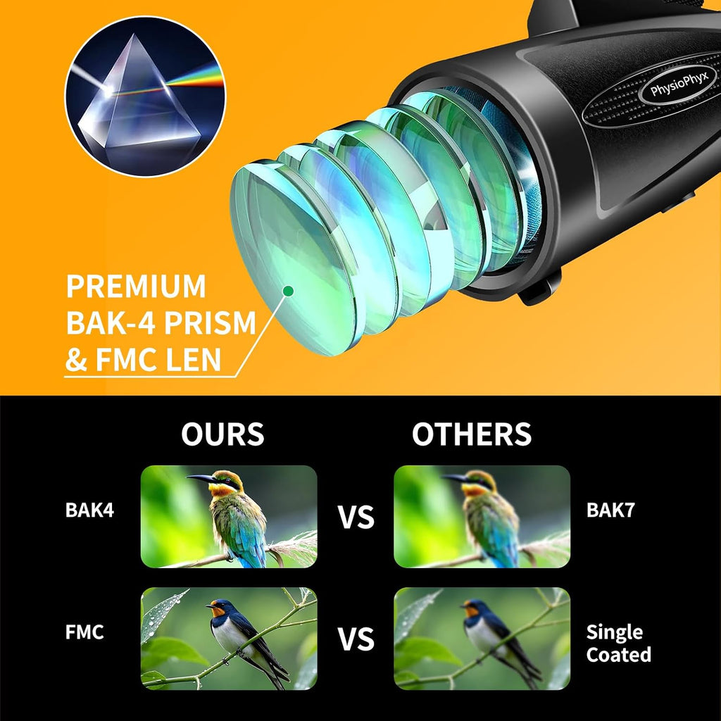 Monoculars for Adults High Powered 80x100 with Smartphone Adapter Tripod BAK4 Prism FMC Lens for Travel Bird Watching Wildlife Hiking Camping
