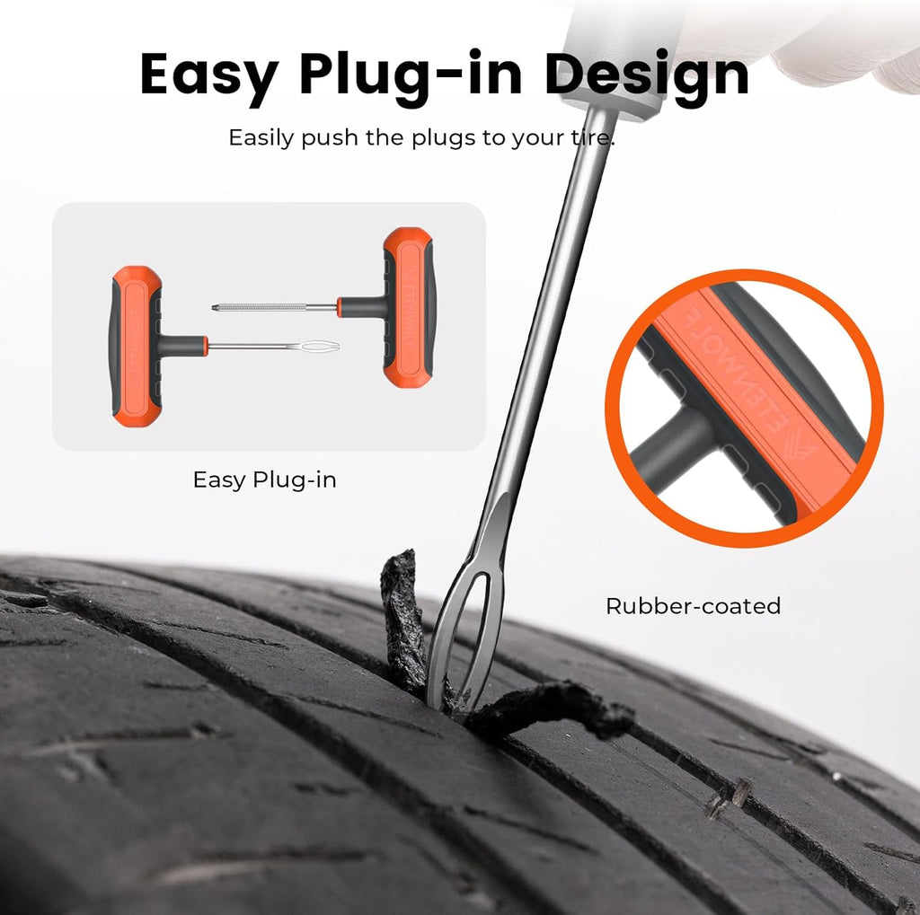 ETENWOLF Tire Repair Kit 42 Pcs, Heavy Duty Tire Plug Kit to Fix Punctures
