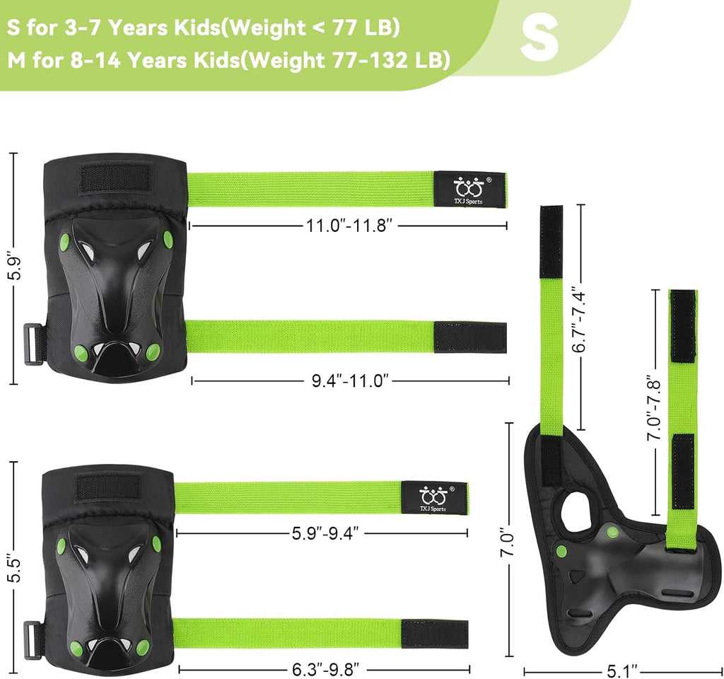Kids/Youth Knee Pads Elbow Pads with Wrist Guards Protective Gear Set