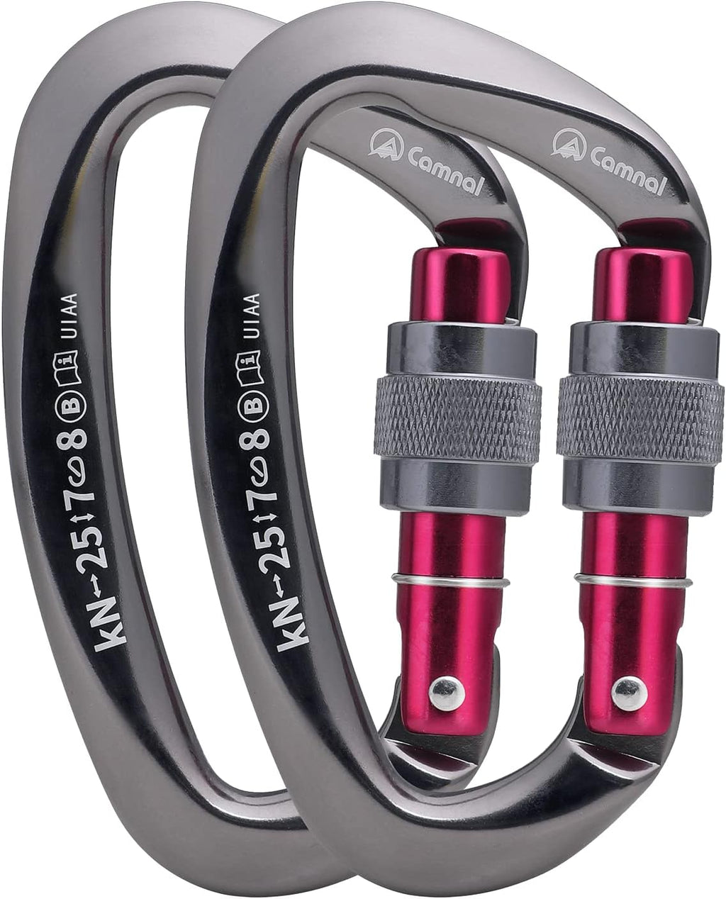 Heavy Duty Carabiner UIAA Certified Locking Carabiner 25KN (About 5620 lbs) Screw Lock Carabiner D Shape Carabiner Clip for Rock Climbing, Mountaineer, Aerial Work