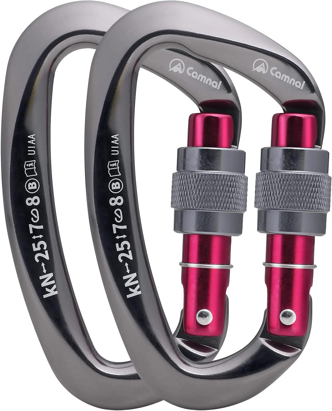 Heavy Duty Carabiner UIAA Certified Locking Carabiner 25KN (About 5620 lbs) Screw Lock Carabiner D Shape Carabiner Clip for Rock Climbing, Mountaineer, Aerial Work