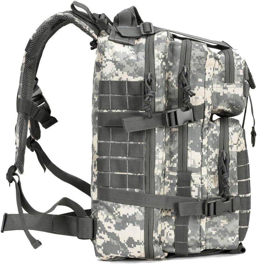 REEBOW GEAR 38L Tactical Backpack for Men 3 Day Military Bug Out Bag | Camouflage Grey, Large Heavy Duty Backpacks, MOLLE Straps, Survival Sports Rucksack,for Sports Outdoor Trekking Hiking Travel