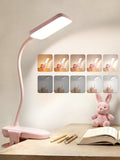 Pink Desk Lamp Cute Clip on Lamp,45 Modes Dimmable+450 Lumen Clip on Light