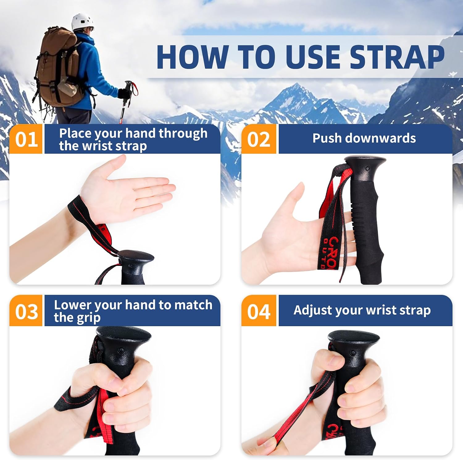 Hiking Poles, Trekking Poles for Hiking, Lightweight Aluminum Adjustable