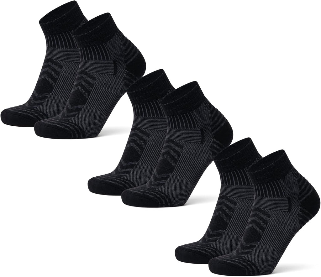 DANISH ENDURANCE Merino Wool Hiking Socks, Low-Cut, 3-Pack