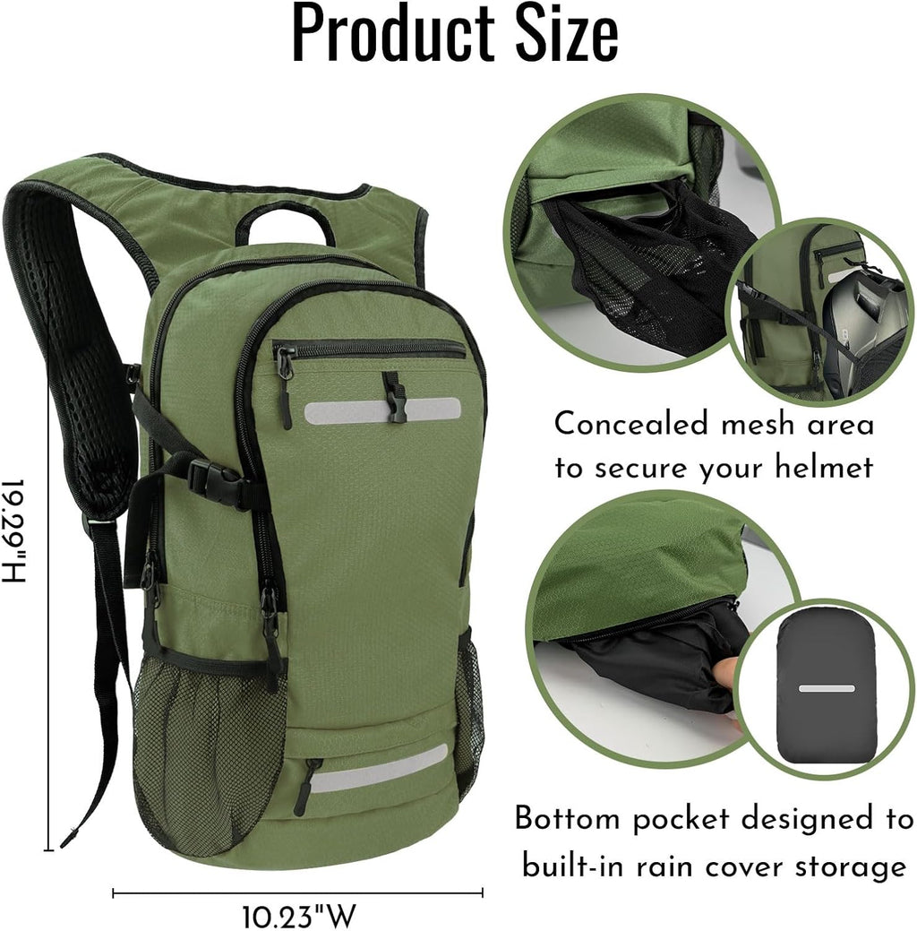 Zavothy 20L Multipurpose Hiking Backpack with 3L Water Bladder – Durable Hydration Backpack with Insulated Bladder Compartment, Hidden Helmet Holder & Rain Cover – for Hiking, Commuting, and Camping