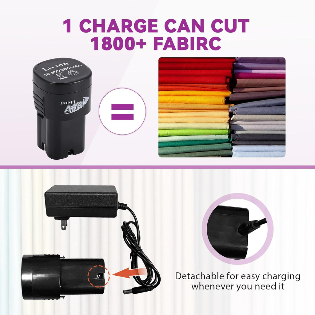 BAOSHISHAN Cordless & Rechargeable Electric Fabric Rotary, Adjustable Speed