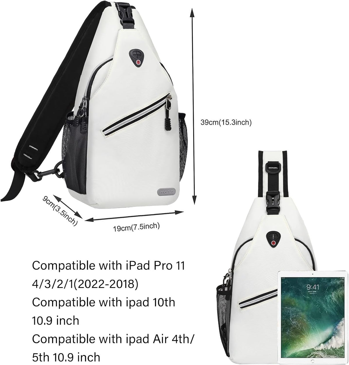 MOSISO Small Sling Bag for Men, Crossbody Shoulder Chest Daypack Bag