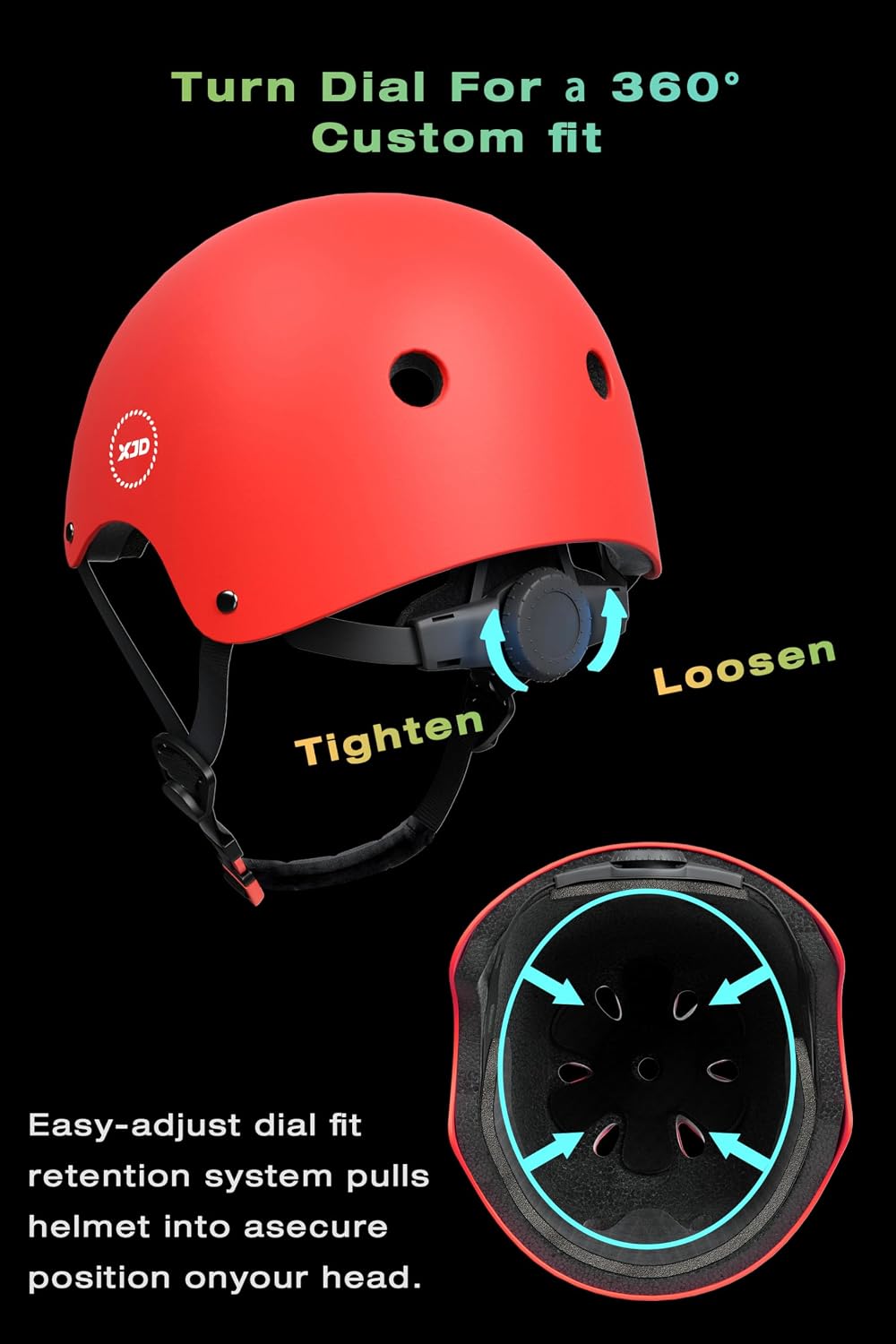 XJD Kids Bike Helmet Set for 3-5-8-14 Years, Knee Elbow Pads Wrist Guards